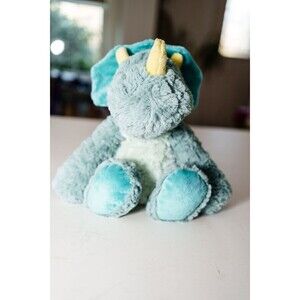 Demdaco Nat & Jules Plush Drake Mellow Fellows Green Yellow Triceratops Dinosaur